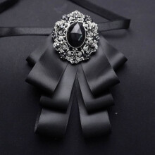 (Black)Mens Fashionable Wide Width Bow Tie With Heart Shape For Wedding And Looks Party