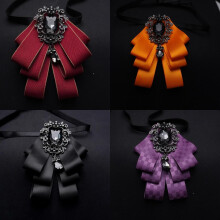 (CourtBlackGreen)Hanbone Herren modisches Anzughemd mit Multimuster Schmetterling Schleife für besondere Anlässe Kleid