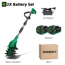 NEWBENY Cultivateur Électrique à Double Lame, 1600W, 21V, Lot de 2 Batteries