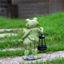Solar Powered Frog Statue Light Outdoor Solar Frog Lantern Garden Animal Statue Light for Yard Lawn Pathway Decor B