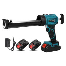 Pistolet à colle électrique sans fil, Bleu, avec 2 batteries, 4 vitesses, pour joints et fenêtres