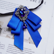 (Blue)Adults Silk Bow Tie For Wedding And Party Formal Wear With Handmade Craft For Men Women And