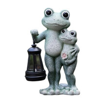 Solar Powered Frog Statue Light Outdoor Solar Frog Lantern Garden Animal Statue Light for Yard Lawn Pathway Decor B