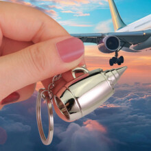 Personalized Aircraft Keychain with Engravable Tag, Metal Plane Keyring, Custom Aviation Gift for Pilots and Travelers
