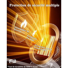 Chauffage soufflant électrique en céramique 1200 W, chauffage rapide, fonctionnement silencieux, faible consommation d'énergie, chauffa