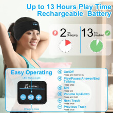 Bluetooth 5.0 Sleep Headphones Ultra Thin HD Stereo Sport Headband for Sleeping Running Yoga Fitness Washable Soft Mask