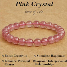Armband met kralen van natuurlijke edelstenen (8 mm), handgemaakte elastische kristallen armband voor dames en heren, ideaal als cadeau