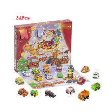 Adventskalender met auto's voor Kerstmis 2026 – Set van 24 mini-voertuigen met kerstman en rendieren – Creatieve kerstcadeauverpakkin