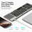 Foldable Bluetooth Keyboard with Touchpad, Tri-Device Wireless Keyboard with Magnetic Stand for Tablets and Smartphones 2