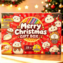 Kerstadventskalender 2026 met zacht sensorisch speelgoed – 24 dagen vol verrassingen – Feestelijk kerstcadeau