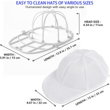 Cage de lavage pour casquettes de baseball, nettoyage et rangement, organisateur en plastique durable blanc crème