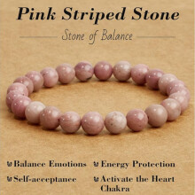 Armband aus Natursteinperlen, 8 mm breites Stretch-Kristallarmband für Damen und Herren, Yoga- und Meditationsschmuck