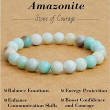 Natural Gemstone Beaded Bracelet, 8mm Stretch Crystal Bracelet for Women and Men, Yoga Meditation Gift