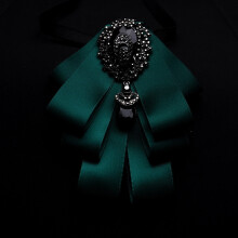 (Green)Mens Elegant Korean Suit Shirt Bow Tie Wedding Grooms Heartshaped Accessory Lapel