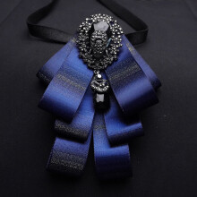 (BlueFlash)Mens Elegant Korean Suit Shirt Bow Tie Wedding Grooms Heartshaped Accessory Lapel