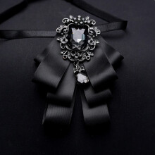 (CourtBlackBlack)Hanbone Mens Fashionable Suit Shirt With Multipattern Butterfly Bow For Special Dress Occasion