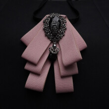 (PinkEdge)Mens Elegant Korean Suit Shirt Bow Tie Wedding Grooms Heartshaped Accessory Lapel