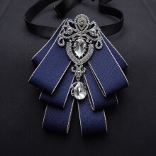 (BlueEdges)Adults Widewidth Mens Bow Tie With Spliced Material And Heartshaped Corsage For Formal Events