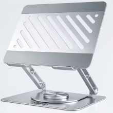 360 fokban forgatható laptopállvány, állítható, szellőző, összecsukható notebook-emelő, akár 17 hüvelykes laptopokkal kompa