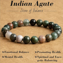 Natural Gemstone Beaded Bracelet, 8mm Stretch Crystal Bracelet for Women and Men, Yoga Meditation Gift