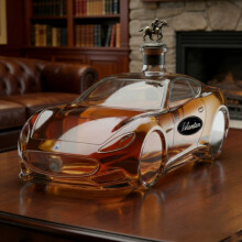 Decanter per whisky da 300 ml in vetro a forma di auto sportiva, bottiglia originale, scultura 3D di un'auto per la decorazione del ba