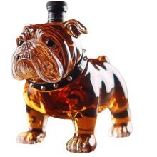 Bulldog-Shaped Whiskey Decanter Set with Matching Glasses, Dog Design Liquor Decanter for Home Bar