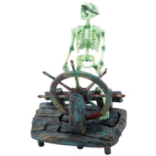 Akvarieskjelett, piratkaptein-ornament, akvarielandskapsdekorasjon for akvatisk utstilling