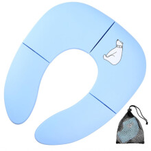 Children's Travel Toilet Seat for Toddlers, Portable Blue Potty Training Toilet Seat Reducer for On-the-Go Use