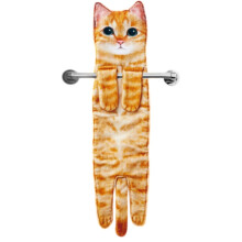 Divertenti asciugamani a forma di gatto per bagno e cucina, simpatici asciugamani decorativi da appendere con il viso di un gattino, i