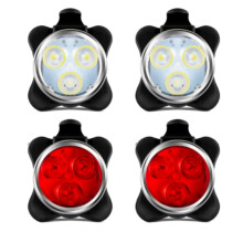 4 Pack USB Rechargeable Bicycle Light Set LED Front and Rear Lights Red and White Waterproof