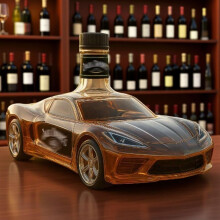 Sports Car Shaped 300ml Glass Decanter, 3D Creative Whiskey and Wine Bottle for Home Bar Display