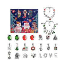 Calendar de Advent de Crăciun 2026 cu brățară artizanală – Set cutie surpriză – Cadou creativ de sărbători pentru fiică