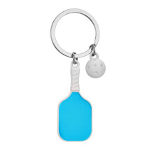 Blå Pickleball Paddle Keychain med Wiffle Ball-berlock, hållbar sportentusiastpresent till väskor
