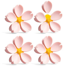 4-delat set med rosa körsbärsblommor för påsar, dekorativa magnetiska kylskåpsmagneter, söta matförslutningsklämmor för köksbruk