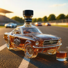 Sklenená fľaša na whisky s objemom 400 ml a nepriepustnou zátkou, 3D dizajn športového auta pre domáci bar a párty