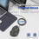 Silent Wired Trackball Mouse, Ergonomic Vertical Design, 34mm Ball, 4 Level Adjustable DPI, Compatible with Windows and 3