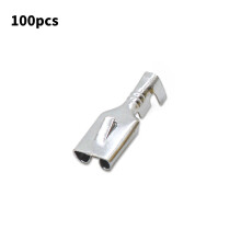 (Silver 6.3mm)Electronics Tinned Copper Spade Terminal Connectors Applications Automotive