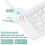 Foldable Bluetooth Keyboard with Numeric Keypad, Portable Pocket-Sized Wireless Keyboard for iOS, Android and Windows, W 3