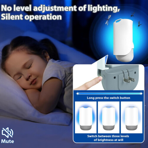 Indoor Plug-In Flying Insect Trap with Adjustable Light, Effective for Gnats and Mosquitoes, Includes 5 Refills 2
