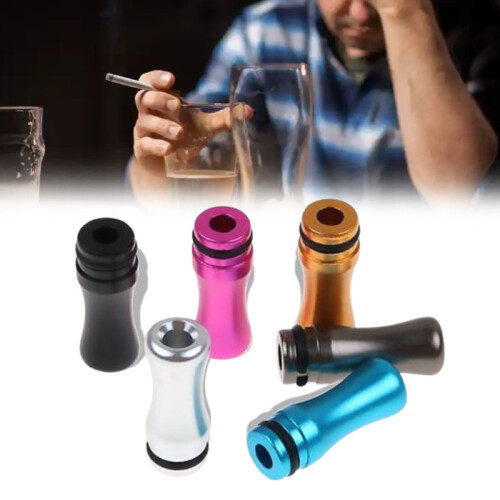 (Silver)6 Farben Drip Tip Verbinder Mundstück Aluminium Zigarette Stoß Filter Werkzeug 1
