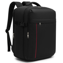 KONO Sac à dos de voyage Noir, 40x30x20 cm, 24L, avec port USB et compartiment ordinateur 15,6 pouces
