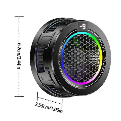 Semiconductor Cooling Fan With Temperature Display Low Noise Magnetic Phone Cooler For Gaming Silver 2