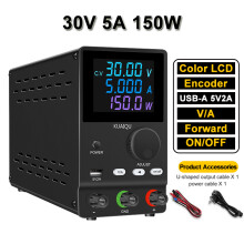 KUAIQU Alimentation de Laboratoire DC 0-30V 0-10A, Régulateur de Tension 300W avec Écran LED et Port USB