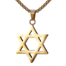 Halskette mit sechszackigem Sternanhänger aus Edelstahl für Herren, schlicht und glatt, persönlicher Schmuck