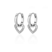 Ohrringe mit Herz-Hohldesign, mit Zirkonia besetzt, schlicht und elegant für Damen, stilvoll für den Alltag
