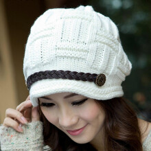 Damen Beanie Mütze, Elastische Häkel-Strickmütze für den Winter, warm, weich, für Skifahren und Alltag