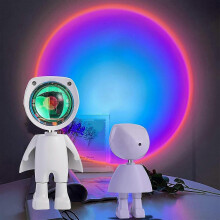 LED projektor západu slunce s duhovým efektem, moderní dobíjecí stojací lampa s USB pro ložnici a obývací pokoj
