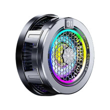Halfgeleiderkoelventilator met temperatuurdisplay, stille magnetische telefoonkoeler voor gaming, zilver