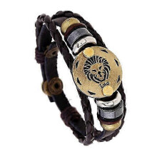 Eenvoudige gevlochten leren armband van rundleer, vintage ontwerp, ideaal als kerstcadeau, feestdagcadeau of verjaardags