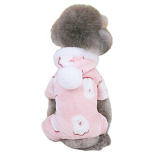 Winterwarmer Hundepullover mit Kapuze aus Flanell, Haustierbekleidung für kaltes Wetter, süßer Strampler für Katze und W